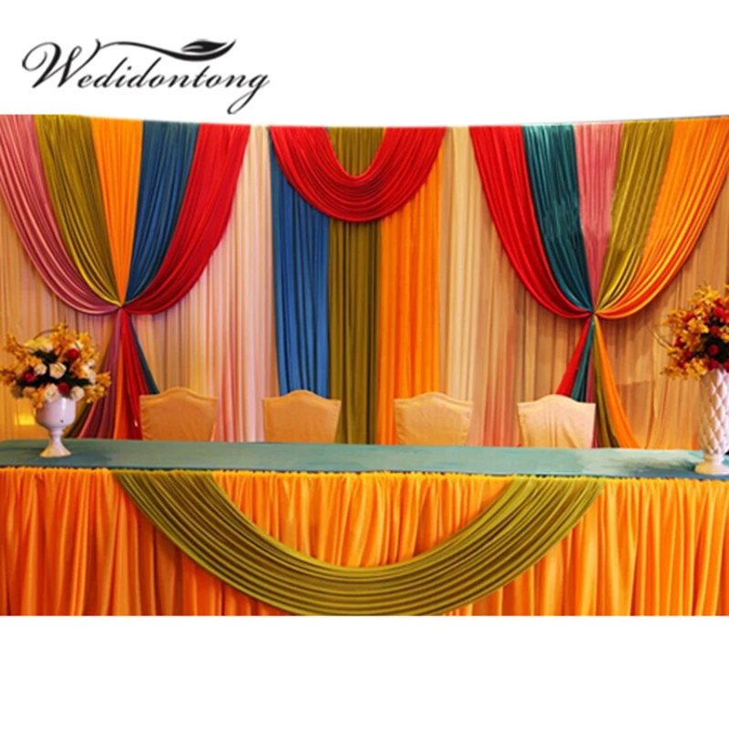 Buy New 6mx3m ice silk fabric wedding party backdrop curtain wedding backdrop