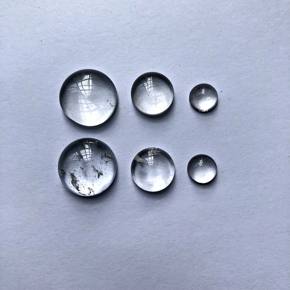 

Natural Clear Quartz Crystal Cabochon Beads Stone 8mm 12mm 16mm Round Gem stone Cabochon Ring face, Jewelry Making 3pcs/lot