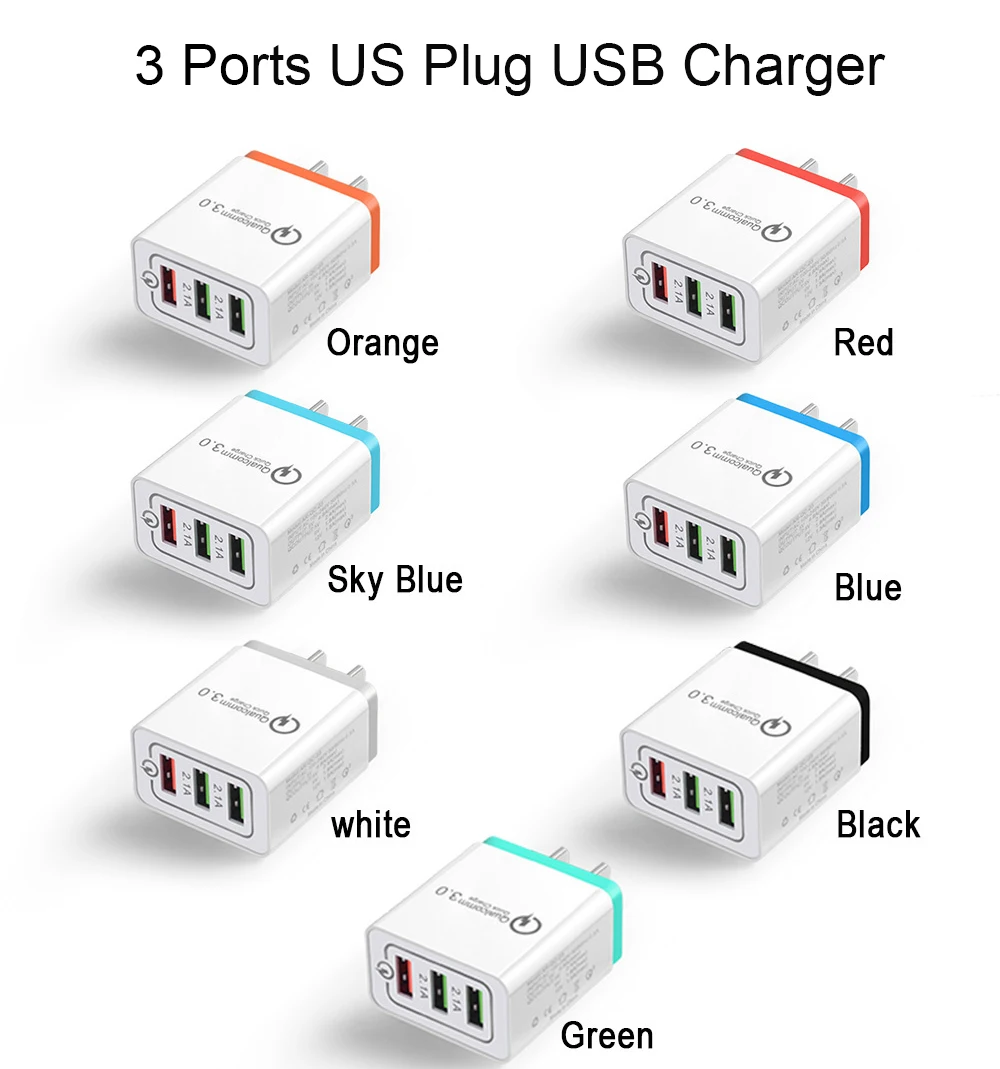 Quick charge 3,0 универсальное 18 Вт USB 5 В 3A для iPhone XS XR EU US Plug быстрое зарядное устройство для телефона Samsug s8 s9 Xiaomi Mi9