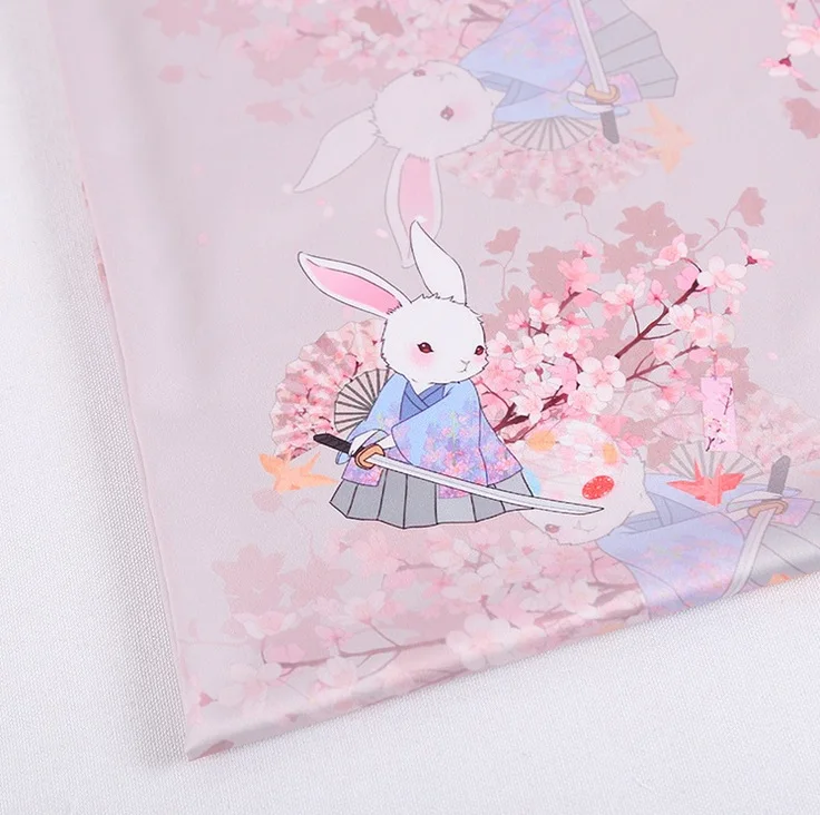 Mylb ткань с мультяшным принтом вишневый цвет японский стиль для платья ткань для пошива аксессуаров ткань - Цвет: 1