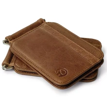 Thin Billfold Vintage Wallet Men font b Money b font font b Clips b font Genuine