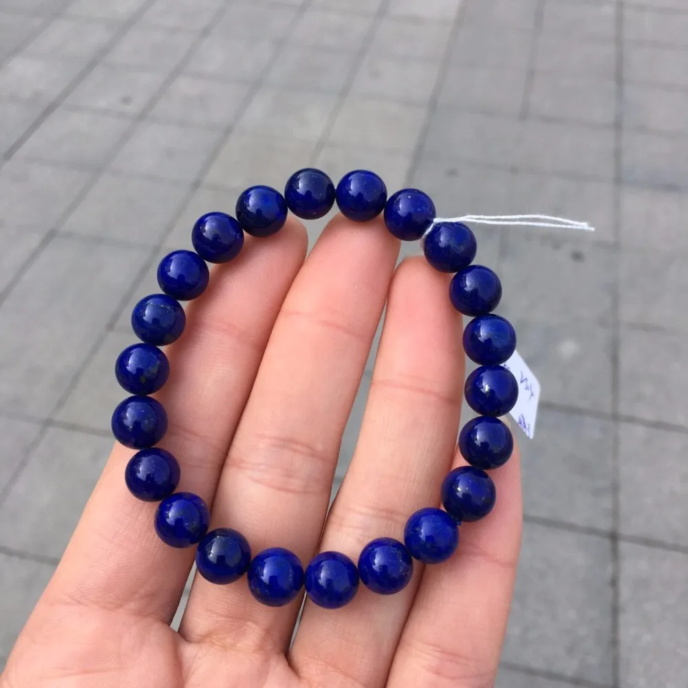 

Fine Jewelry Ntural Blue Lapis Gemstone Bracelets for women 25.4grams 8.8mm Fine Female Hologram Bracelet