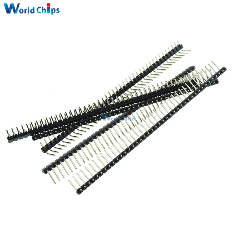 

5Pcs 40Pin 2.54mm pin header angle pin header single row right angle pin header
