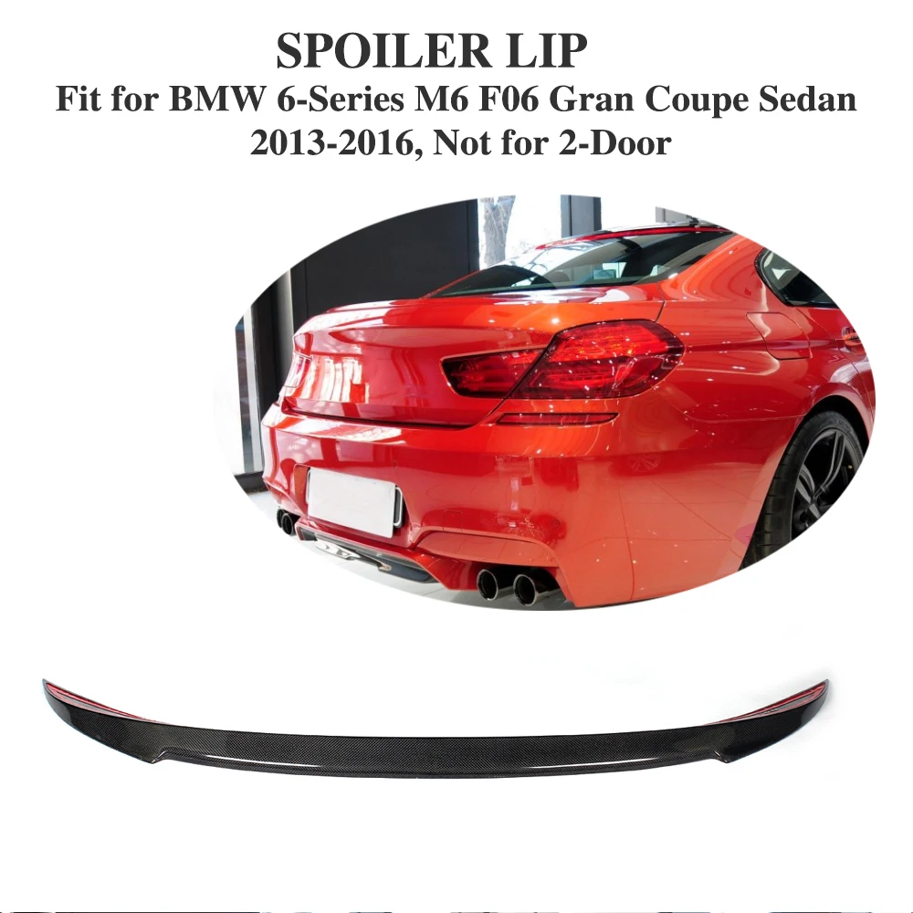 

Plain Carbon Fiber Rear trunk lip Spoiler Wing For BMW 6 series F06 F12 4 Door 2013-2016 Non- Convertible V Style