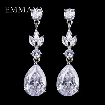 

EMMAYA Water Drop CZ Crystal Earrings for Women Vintage Wedding Party Earrings Jewelry brinco feminino Gift