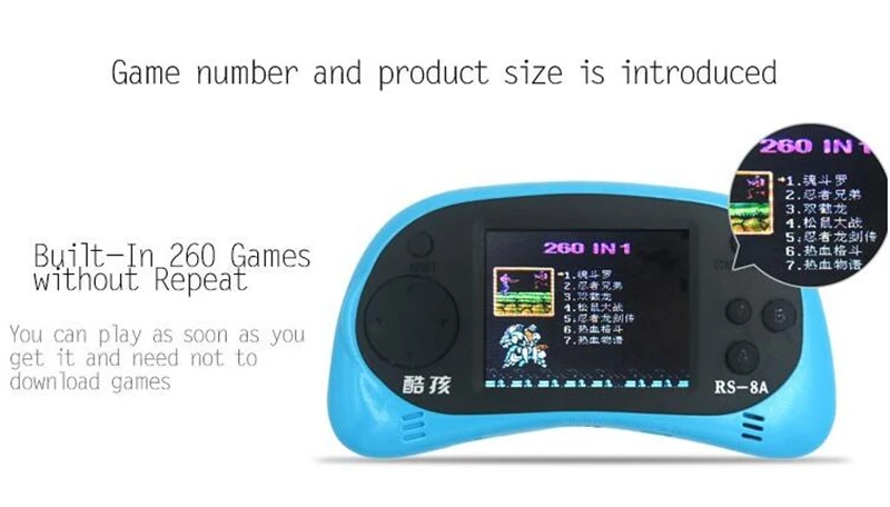 Consola De Juegos Reproductor Portátil Recargable 260 En 1 J Consola De Juegos Reproductor Portátil Recargable 260 En 1 J