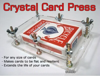 

Crystal Card Press Crystal Card Flatten Restore Deformation (Not Include The Deck ) Magic Trick Comedy Gimmick Card Magic Props