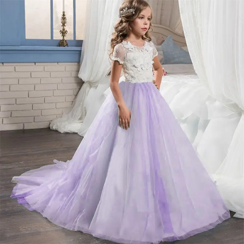 

JAYLAY Fancy Girl Wedding Gown Birthday Party Dress Teenage Girls Flower Girls Costume Kids Dresses For Girls Princess Costume Clothes
