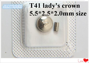 

Free Shipping 1pc Stainless Steel T41 Lady's Crown Gold and Silver Color for Watch Repair 5.5mm Diameter Sealed Package
