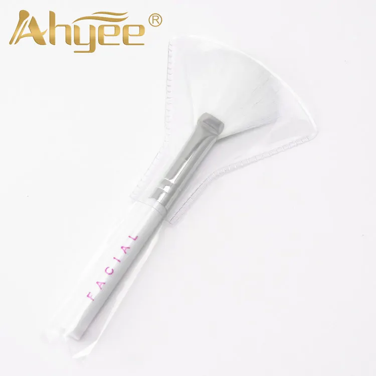 Fan Brush Горячая маленькая белая кисть для лица, грязевая маска, пудра, хайлайтер, бронзер, Портативный косметический инструмент с пластиковой ручкой - Handle Color: Fan Brush