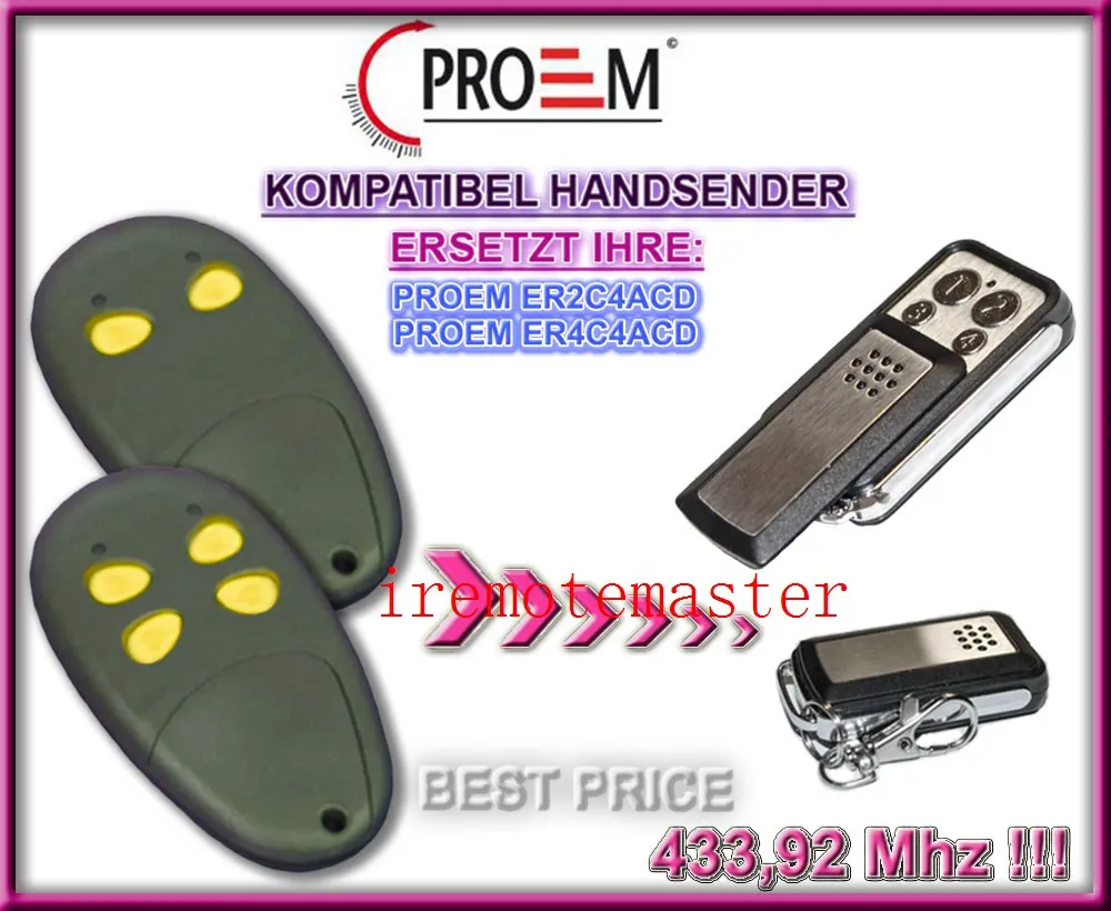 

PROEM ER2C4ACD,ER4C4ACD replacement remote control 433,92MHZ high quality and favorable price