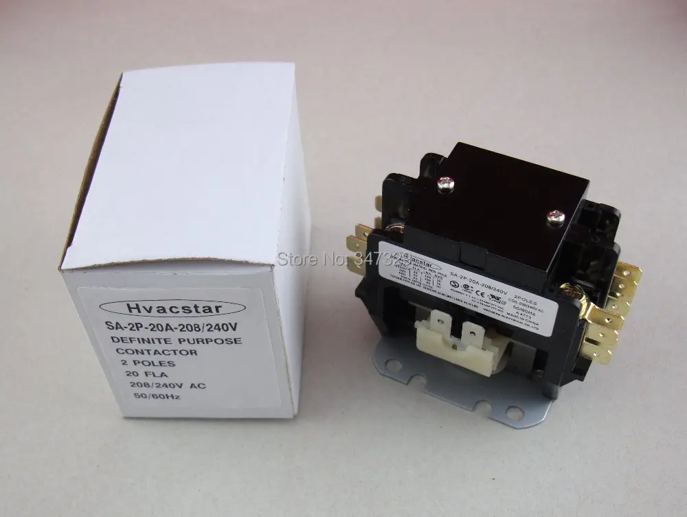 Hvacstar SA 2P 20A 208/240V Definite Purpose Contactor 2Poles 20FLA 208