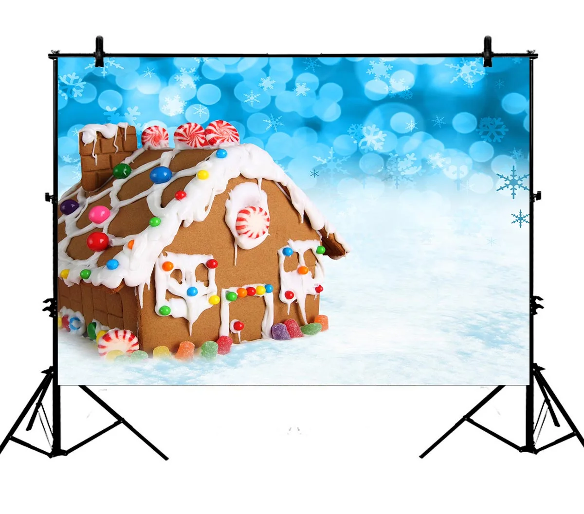 

5x7ft Xmas New Year Christmas Winter Candy Polyester Photo Background Portrait Backdrop