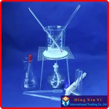 Стакан+ штатив+ стеклянная колба Erlenmeyer+ спиртовая Лампа+ стволовый термометр и т. д.(14 шт. товара) Химическое устройство для опытов