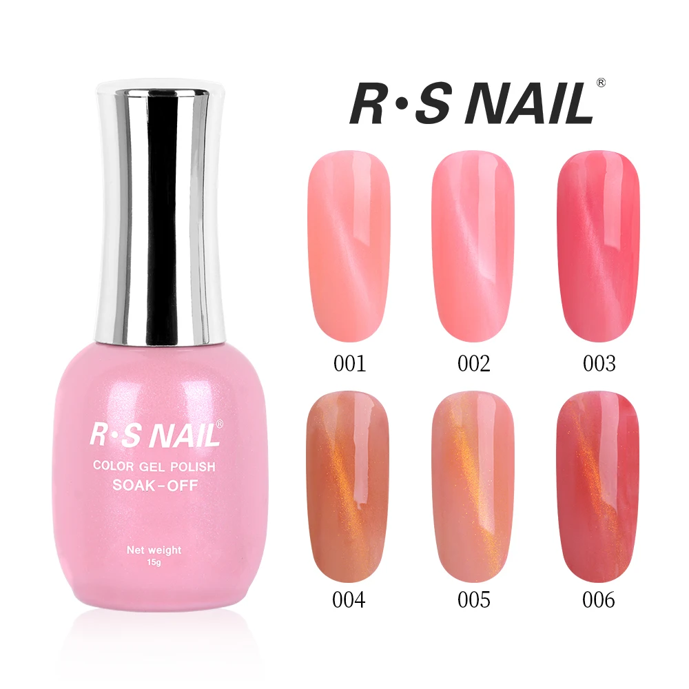 RS NAIL Nude Pink Cat Eye Гель лак для ногтей Новая серия Покрытие полустойкое к Esmalte Permanente