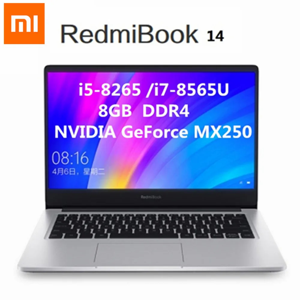 Xiaomi RedmiBook 14 дюймов ноутбук с системой Windows 10 ОС Intel Core i7 8565U четырехъядерный