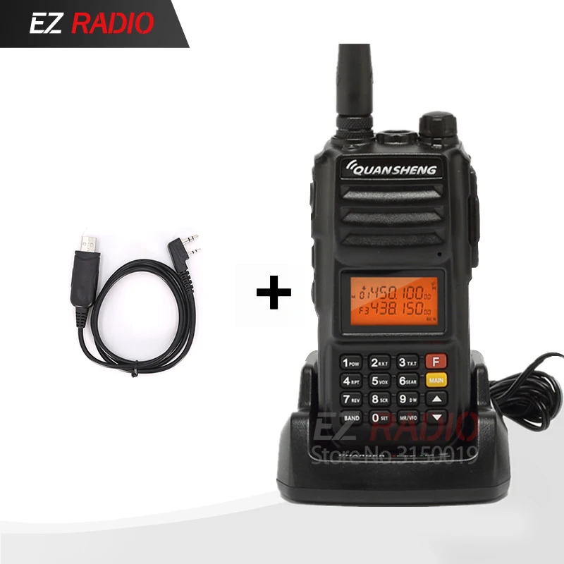 Police Band Original Quansheng TG-UV2 Plus 10W Radio 10KM talkie walkie 10 km Upgrade of tg-uv2 Ham Radio 10W walkie talkie 10km - Цвет: Add Program Cable