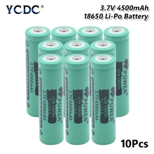 18650 Battery Li-ion Lithium 4500mAh 3.7V Rechargeable electronic cigarette power high discharge large current For Flashlight
