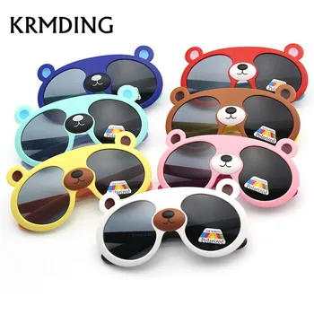 

KRMDING New polarized kids sunglasses boys and girls glasses baby baby silicone anti-fall cute little bear sunglasses UV400