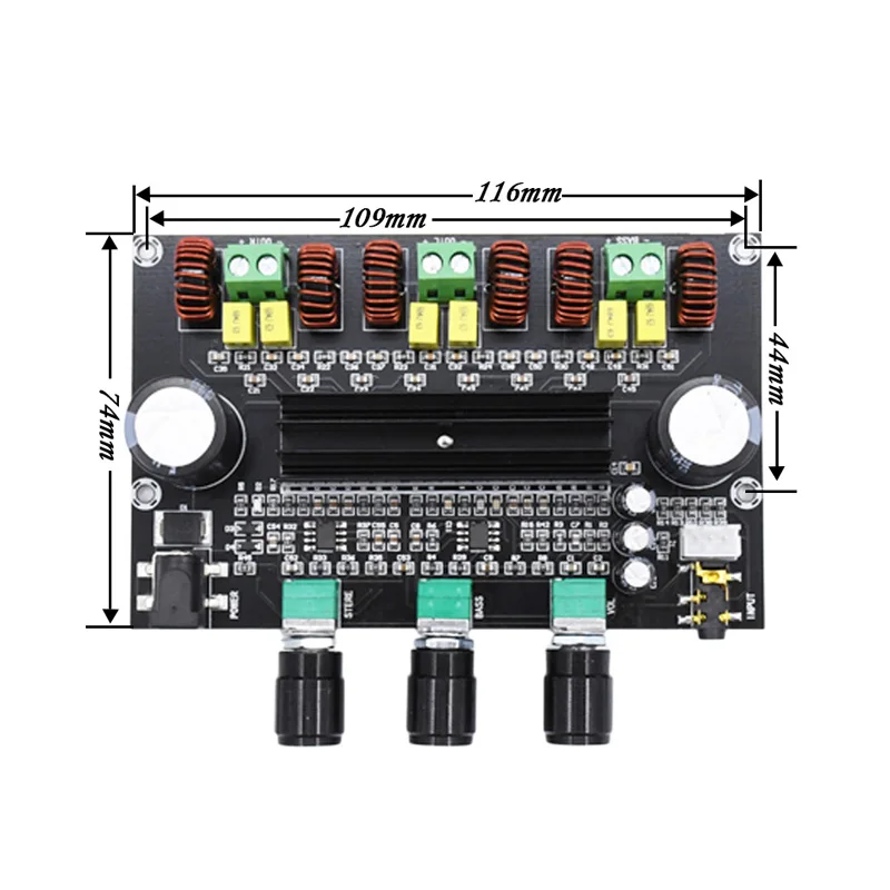 XH-M573 TPA3116D2 80 Вт+ 80 Вт+ 100 Вт 2,1 канальный TPA3116 цифровой усилитель мощности доска бас сабвуфер усилители HiFi B2-002