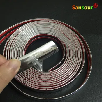 

20MMX5M Car SIDE Trim Molding Interior CHROME Silver Strip U Style Decoration Free Shipping