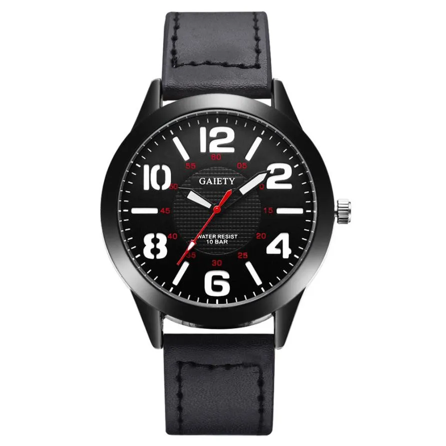 

2018 Men's Fashion Pattern Wristwatch hours Leather Strap Belt Table Quartz Watch mechanical watches hand wind male bracelet