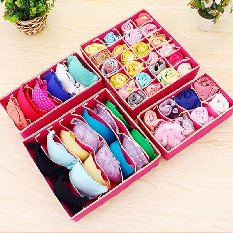 

Hoomall Drawer Closet Organizers Boxes For Underwear Bra Home Storage Non-woven Scarfs Socks Bra Organizer Storage Box