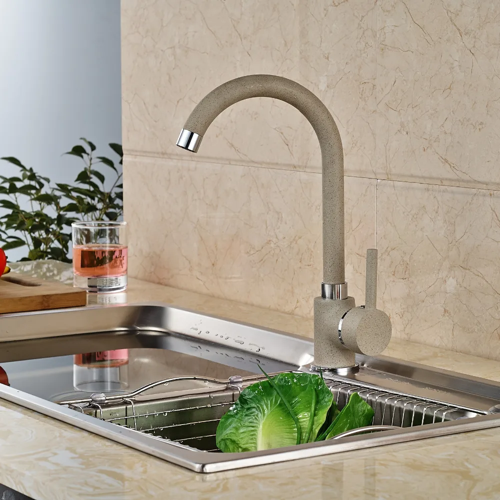 

Kitchen Mixer Faucet Single Lever Deck Mount Kitchen Hot Cold Water Taps