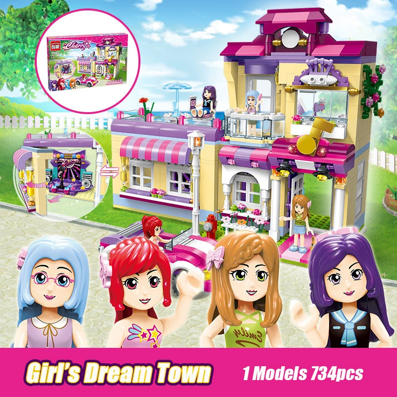 2007 734pcs Girl's Dream Town Constructor Model Kit Blocks Compatible LEGO Bricks Toys for Boys Girls Children Modeling 2007 734pcs Girl's Dream Town Constructor Model Kit Blocks Compatible LEGO Bricks Toys for Boys Girls Children Modeling
