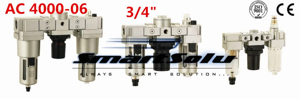 

Free Shipping AC4000-06 Air Filter Regulator 3/4" Combinatio F.R.L Three Union Air Source Treatment AF4000 + AR4000 + AL4000