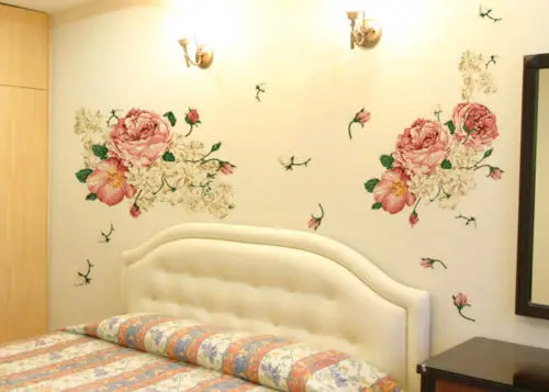 

Hot Removable Peony Flowers Wall Stickers Vinyl Decal DIY Home Room Decoration Art Mural