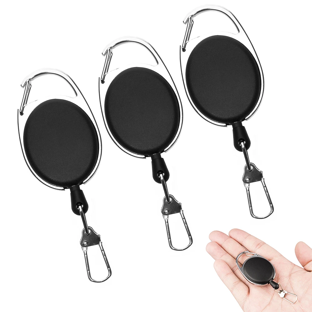 

3 pcs of Fly Fishing Tool Zinger Retractor Extractor Keeper Tether Retractable Reel Badge Holder Fishing Tools Accessories