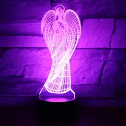 Ночник для ангела с 7 цветами света для Chambre Enfant 3d Led подарок для детей Nachtlicht Decoracao Quarto Прямая доставка