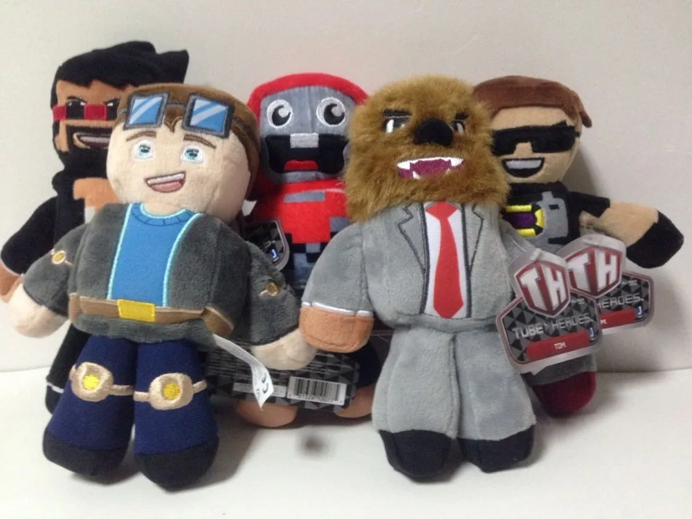 2016 New 18 23cm font b Minecraft b font Tube Heroes Plush Tube Heroes Dan TDM