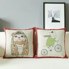 Мистер Кот и миссис кошка милые животные Подушки мультфильм белье хлопок Подушки Детские Подушки автомобиля офис Подушки S Домашний Декор 45*45 см
