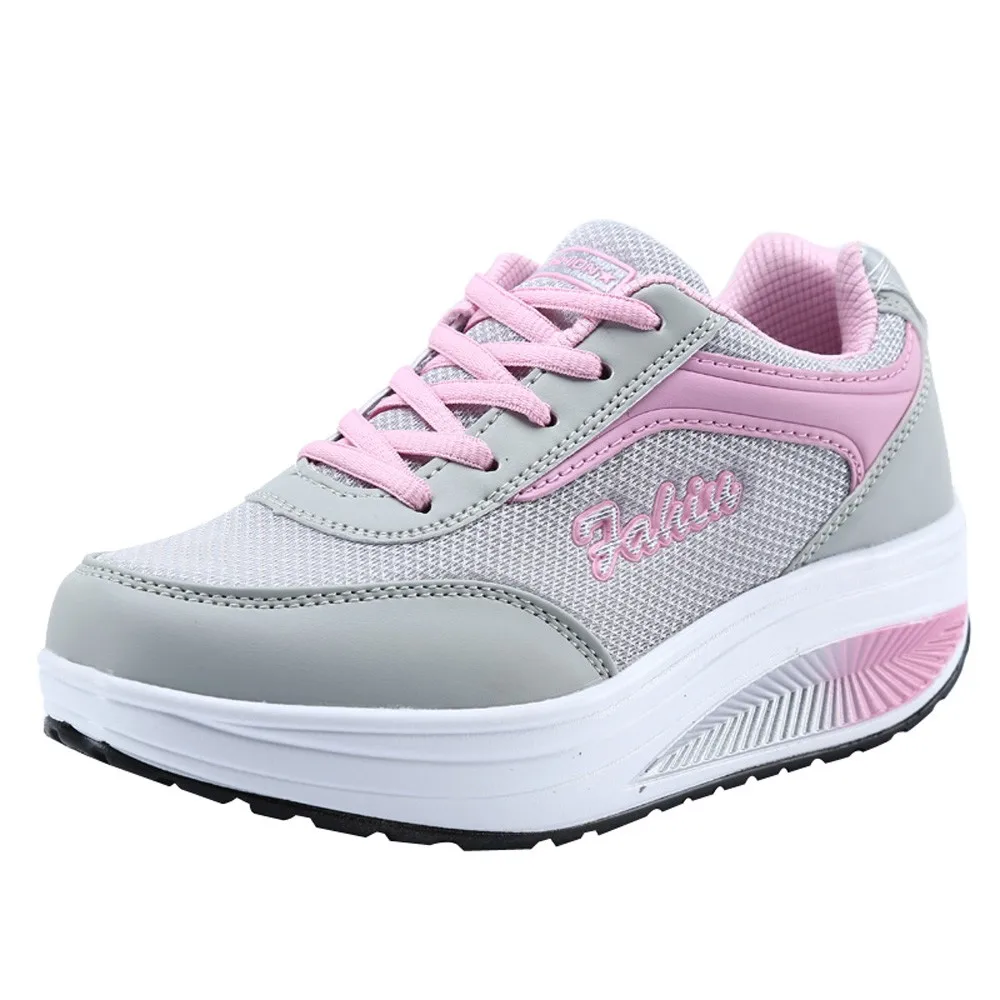 SAGACE, модные женские кроссовки из сетчатого материала, увеличивающие рост, женская обувь с мягкой подошвой, женские кроссовки - Цвет: Pink