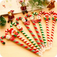 10 шт./компл. Kawaii Рождественский Снеговик шариковая ручка с изображениями героев мультфильмов, Рождественская тематика, Санта Клаус костыли стиль 0,5 мм шариковая офисные школьные принадлежности, блокноты