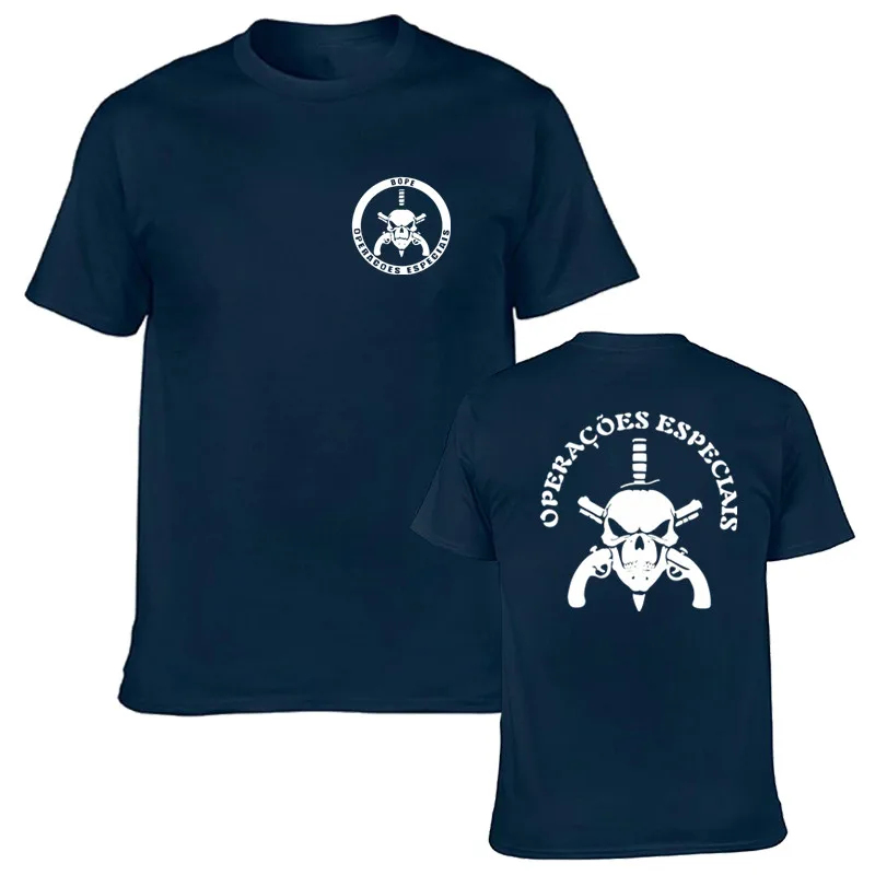 New BOPE Elite Death Squad Brazil Special Force Unit Military Police T-shirt Tee Mens 100% Cotton Tops Tees | Мужская одежда