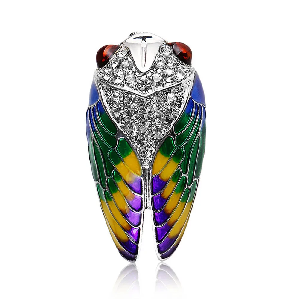 Delicate Women Rhinestone Brooch Beetle Insect Shape Metal Brooch Lapel