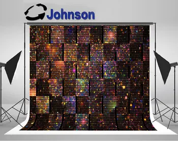 

glittering geometric texture orange green pink blue pixels backdrops Vinyl cloth Computer print wall background