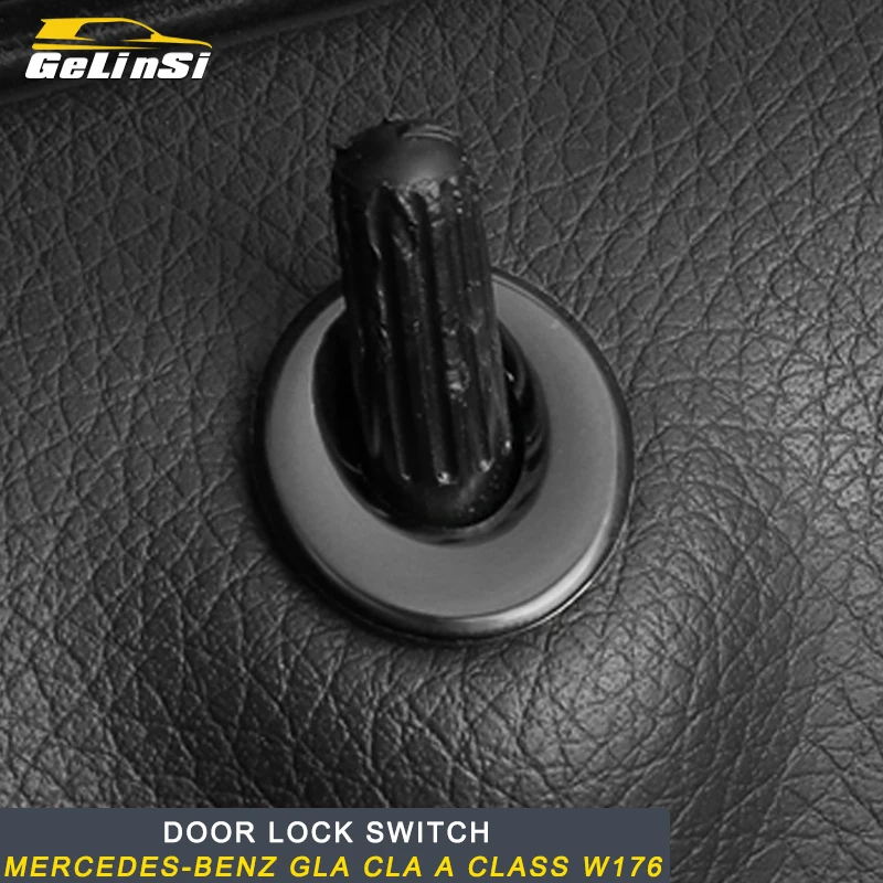 

Gelinsi auto door lock switch frame trim cover sticker accessories for Mercedes Benz CLA GLA A class w176