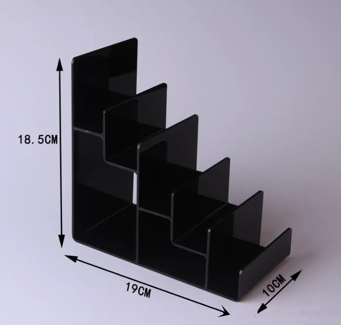 Высококачественный черный кошелек стеллаж 1-7 слоев акрил Кошелек держатель для хранения стойки очки лак для ногтей, косметические подставка держатель - Цвет: 5 Layers