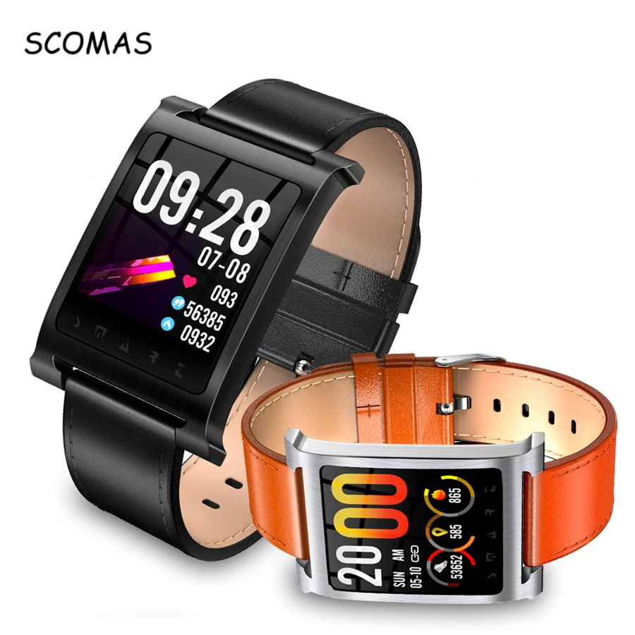 

SCOMAS Fashion Smart Watch 1.3"IPS Heart Rate Blood Pressure Monitor IP68 Waterproof Sports Men Women Smartwatch For iOS Android