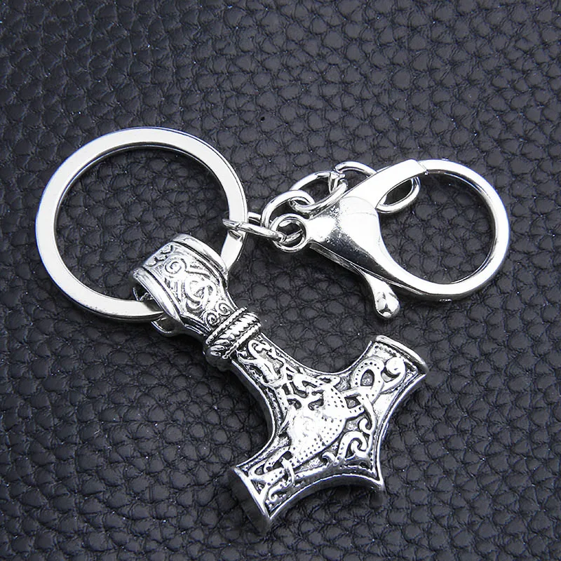 

1pcs thor's hammer mjolnir pendant Keychain viking scandinavian norse viking Keychain Men gift