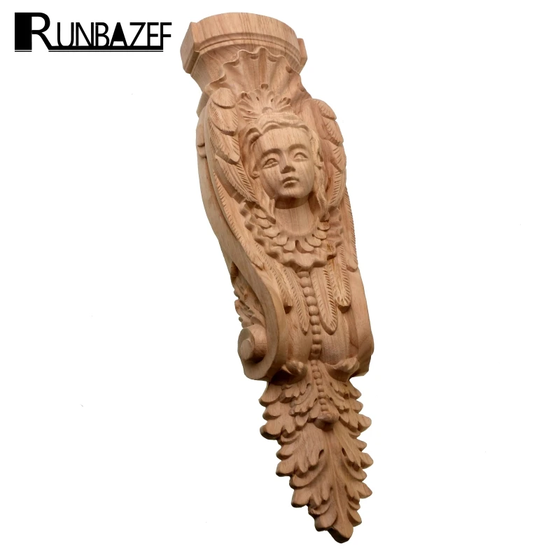Beste RUNBAZEF Karakter Exquisite Classic Rubber Hout Gesneden Applique Meubels Natuurlijke Decal Kleur Woondecoratie Accessoires