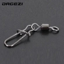 DAGEZI 50 шт. Вертлюги Из Нержавеющей Стали Блокировка оснастки рыболовные снасти инструмент зимняя Рыболовная Снасть аксессуары разъем медный поворотный