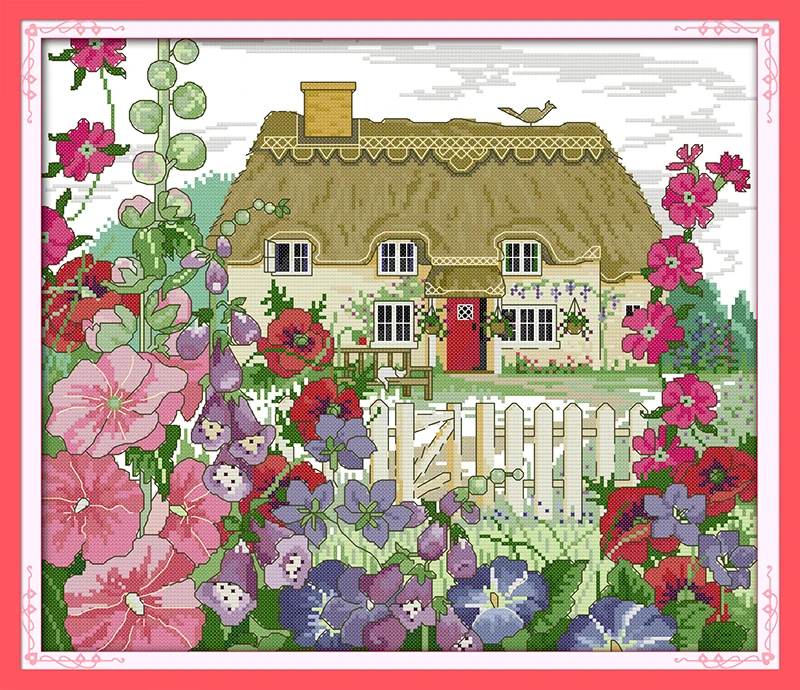 

Morning glory hut Counted Cross Stitch 11CT Printed 14CT Set DIY Chinese Cotton Cross-stitch Kit Embroidery Needlework