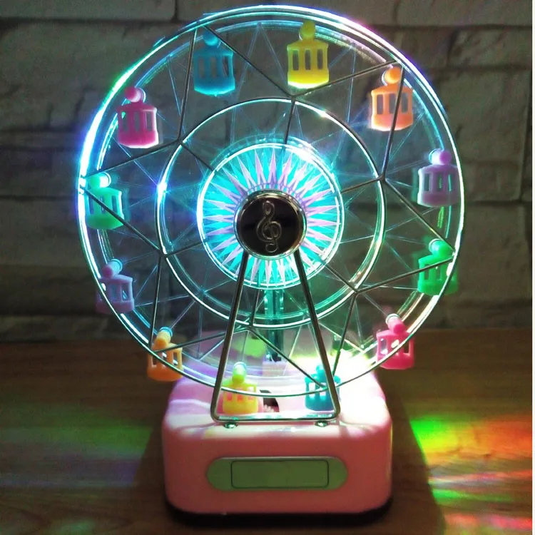Колесо обозрения музыкальная шкатулка инструмент игрушка вращающийся свет ветряная мельница ветер подарок для праздника