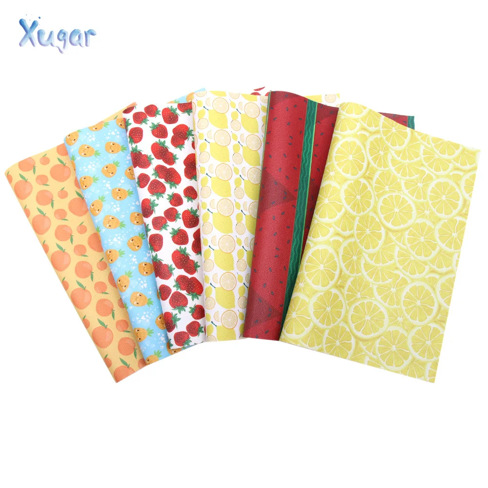 

Xugar accessories 22*34cm watermelon Summer Fruit faux artificial Synthetic leather fabric hair bow diy decoration crafts 1piece