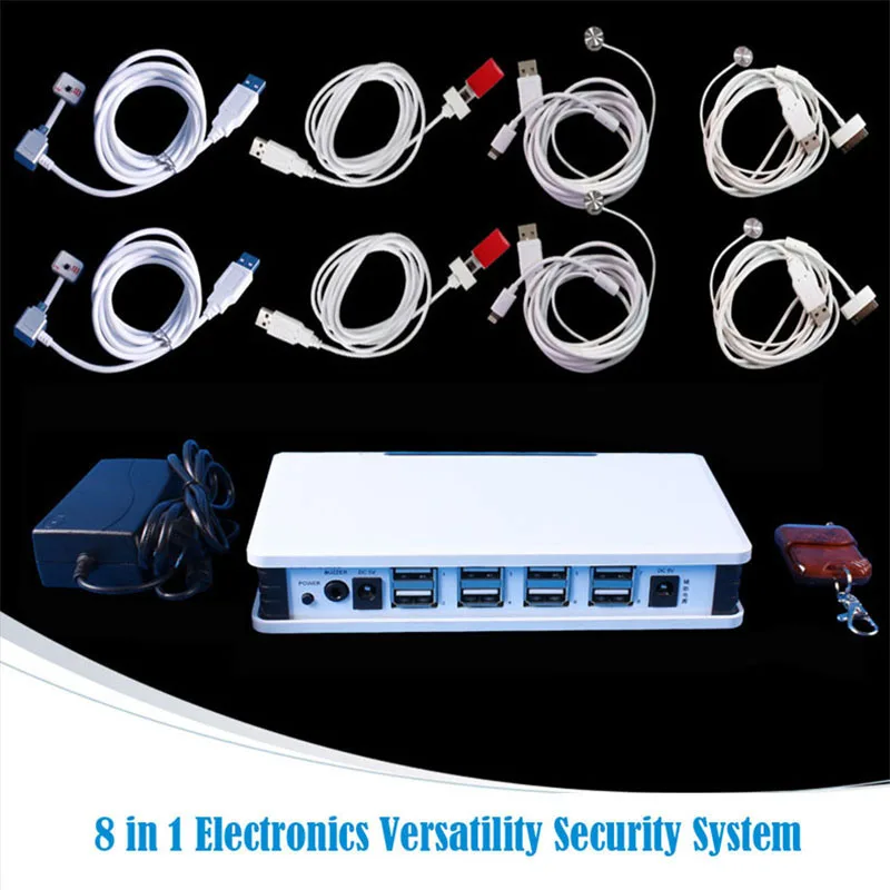 

8 in 1/6 in 1/4 in 1 Tablet PC And Mobile Phone Security Display Burglar Alarm System For Electronics Shop Anti-theft Device